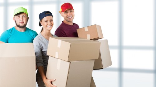 Boxes and furniture prepared for storage in Kilburn